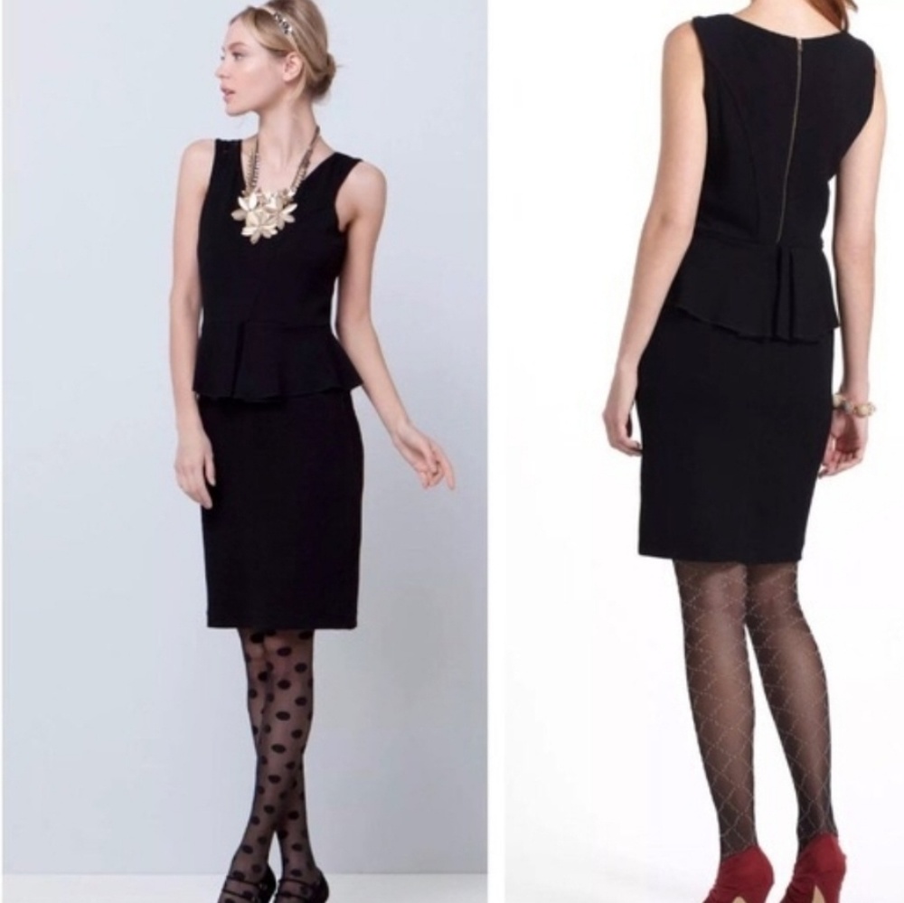 Anthropologie black peplum dress